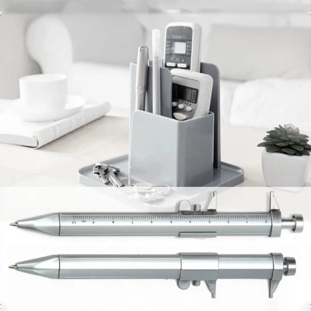 Multifunction Gel Ink Pen Vernier Caliper Roller Ball Point Pen Stationery Blue Black Refill