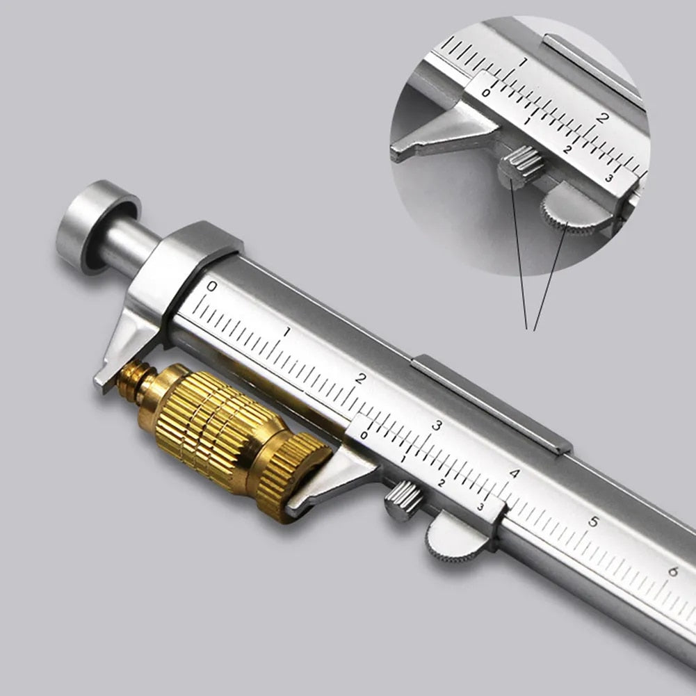 Multifunction Gel Ink Pen Vernier Caliper Roller Ball Point Pen Stationery Blue Black Refill