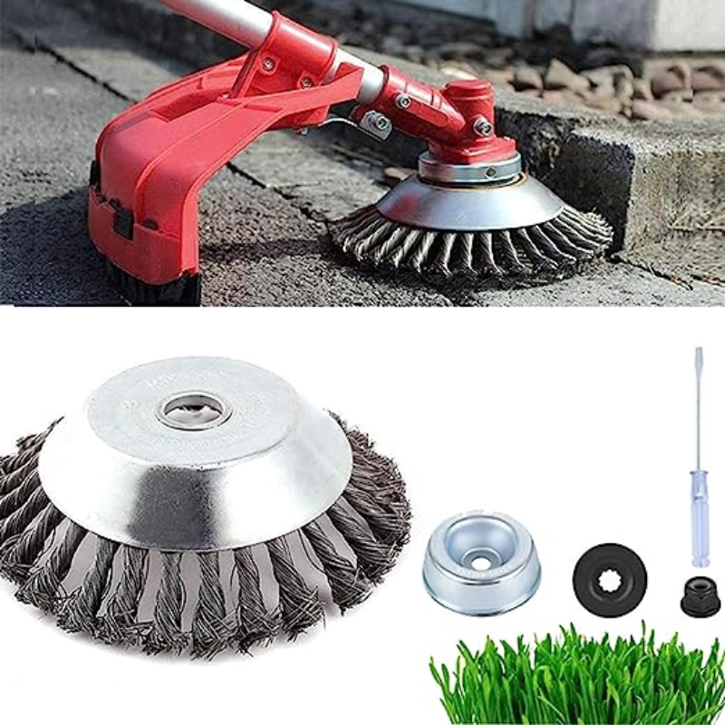 Unbreakable Steel Wire Brush Trimmer Head for Gas Powered Trimmers 6 Inch