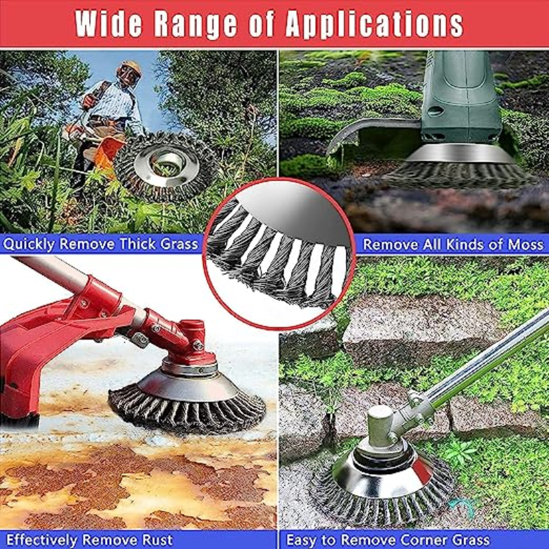 Unbreakable Steel Wire Brush Trimmer Head for Gas Powered Trimmers 6 Inch