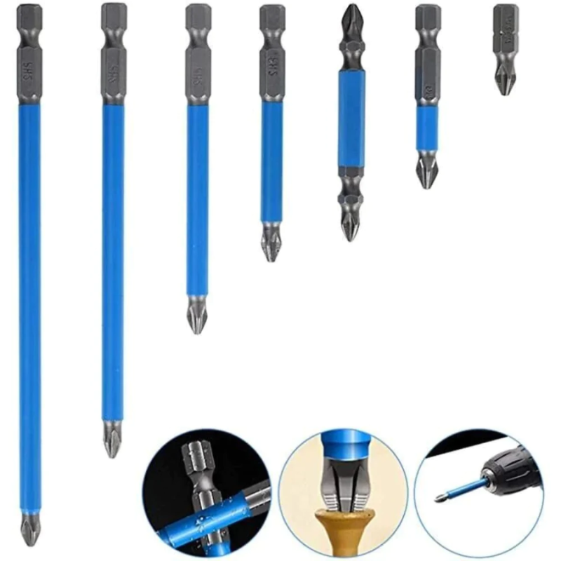 Anti Slip Electric Screwdriver Bit Set 1/4" ( 6.35mm ) Hex Shank Magnetic Bits Power Tools
