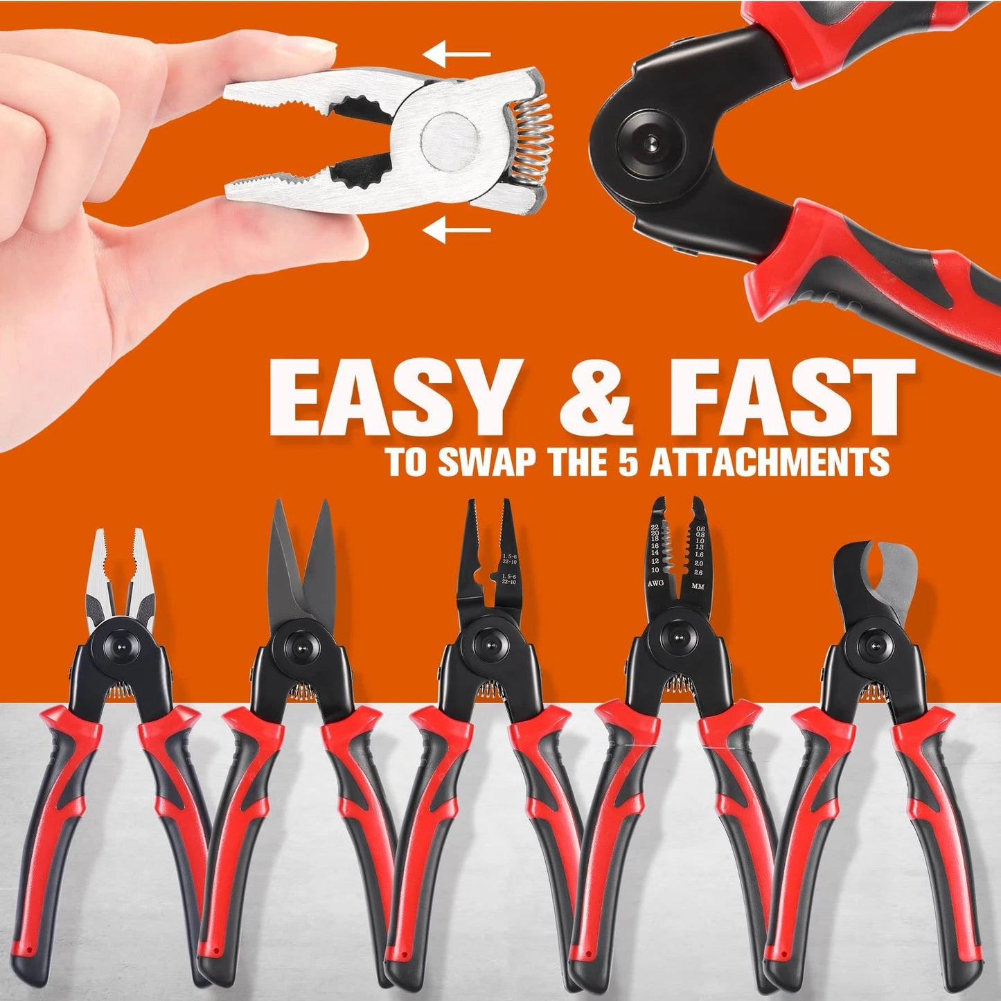 365Famtools 5 Different Heads In 1 Pliers Set Tool Kit