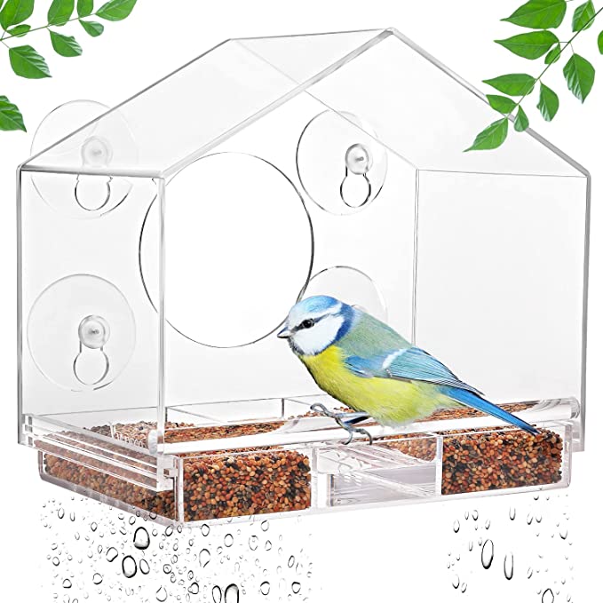 Clear Polycarbonate Window Bird Feeder