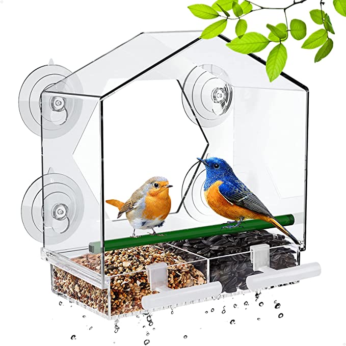 Clear Polycarbonate Window Bird Feeder