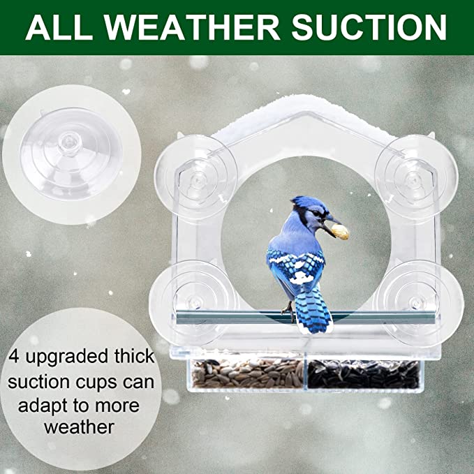 Clear Polycarbonate Window Bird Feeder