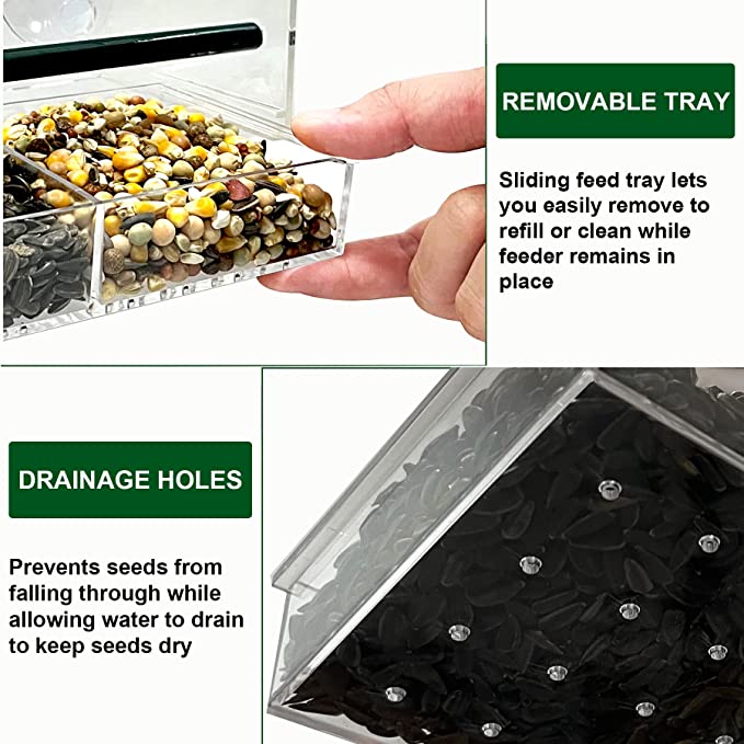Clear Polycarbonate Window Bird Feeder