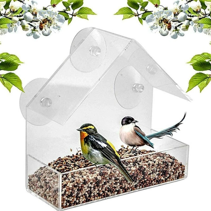 180 Degrees Clear View Window Bird Feeder