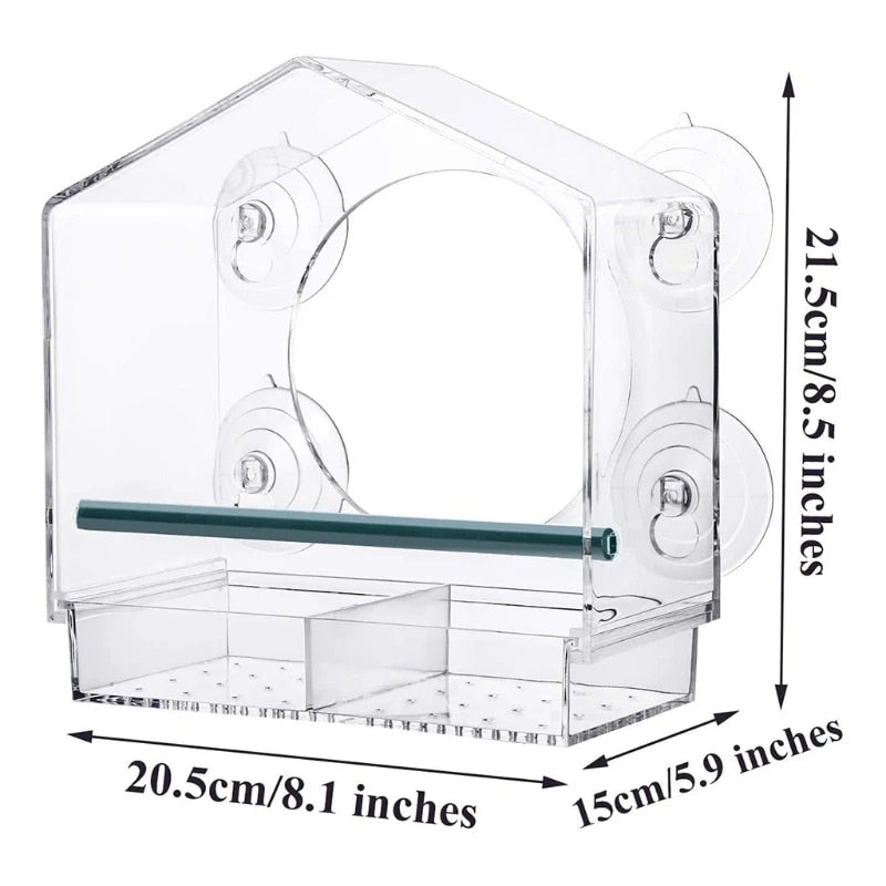 180 Degrees Clear View Window Bird Feeder