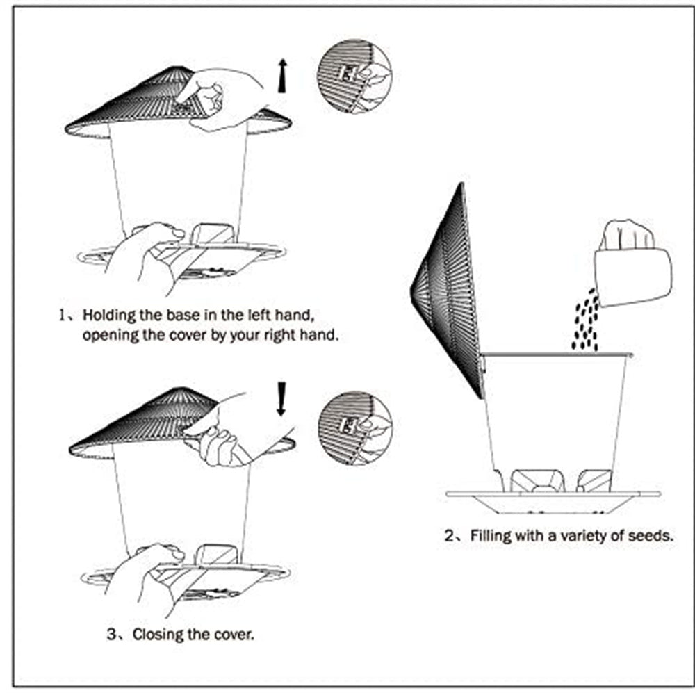 180 Degrees Clear View Window Bird Feeder
