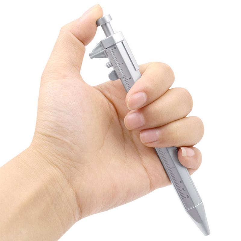 Multifunction Gel Ink Pen Vernier Caliper Roller Ball Point Pen Stationery Blue Black Refill