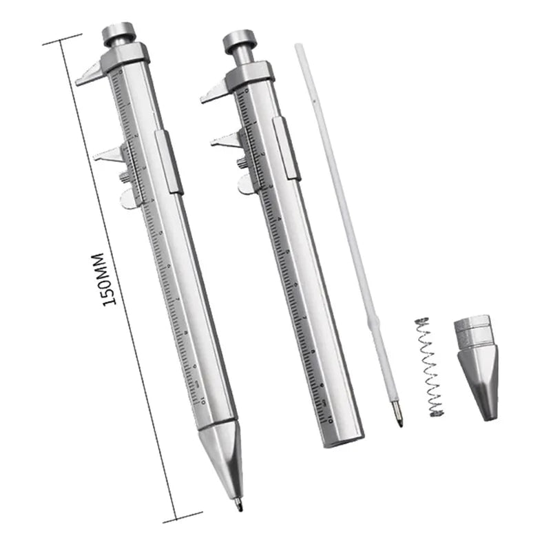 Multifunction Gel Ink Pen Vernier Caliper Roller Ball Point Pen Stationery Blue Black Refill