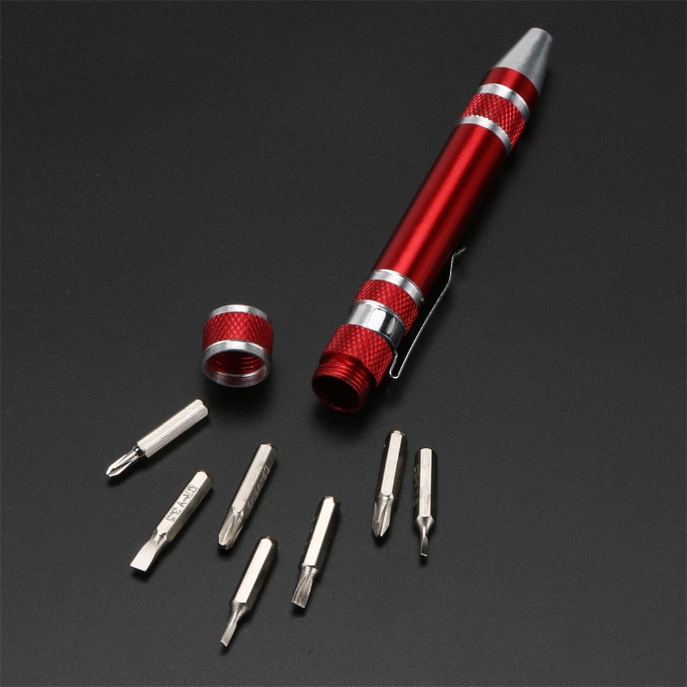 Multifunction 8 In 1 Pocket Precision Mini Screwdriver Pen Repair Hand Tools Kit