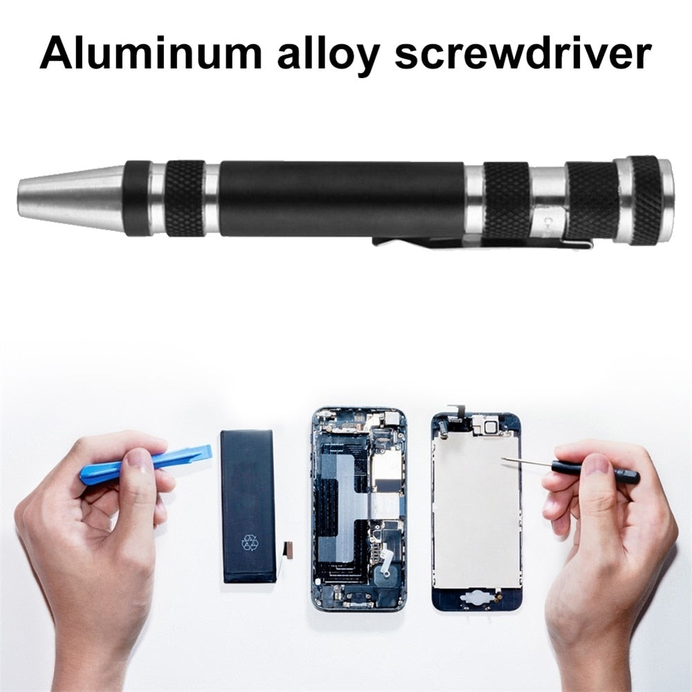 Multifunction 8 In 1 Pocket Precision Mini Screwdriver Pen Repair Hand Tools Kit