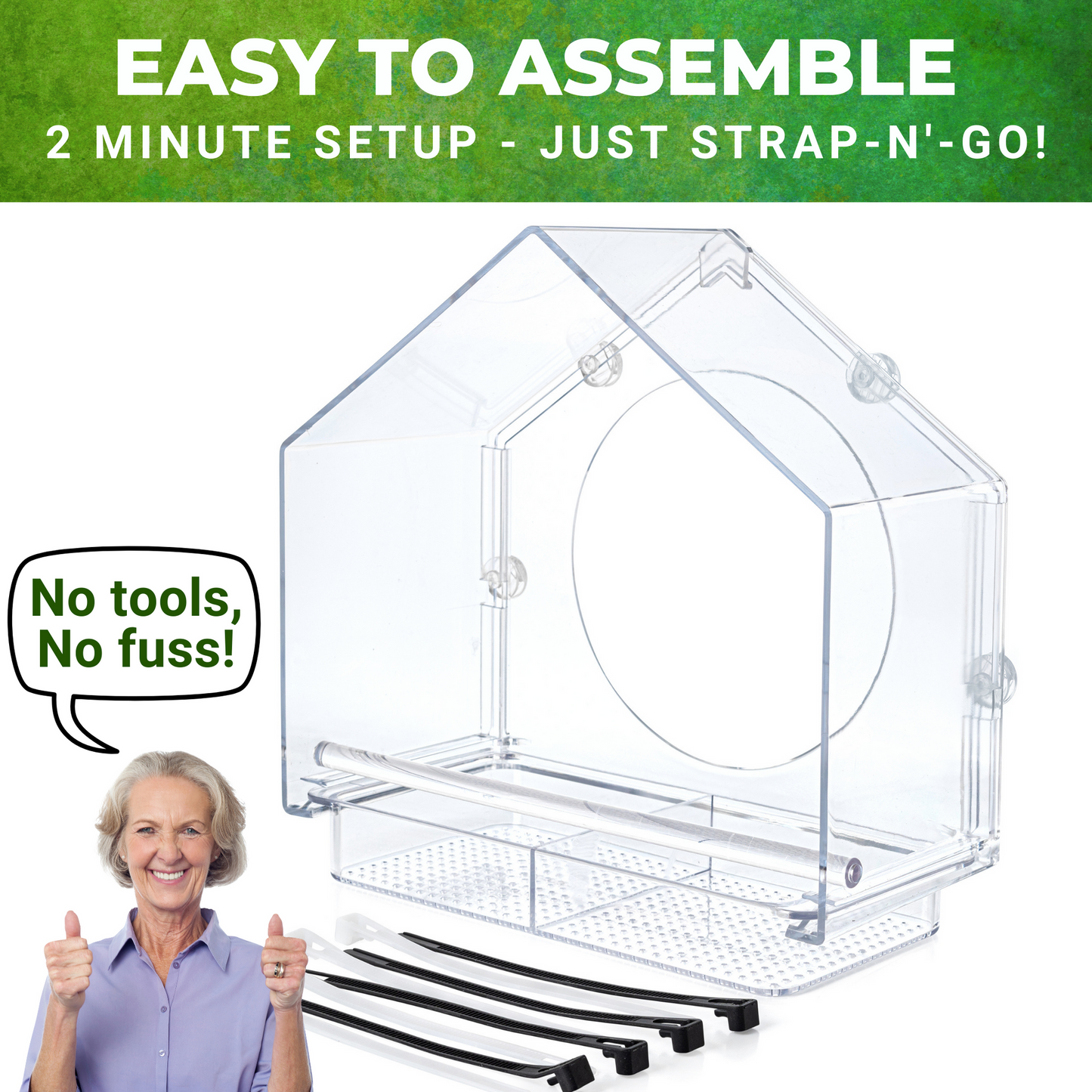 Clear Polycarbonate Window Bird Feeder