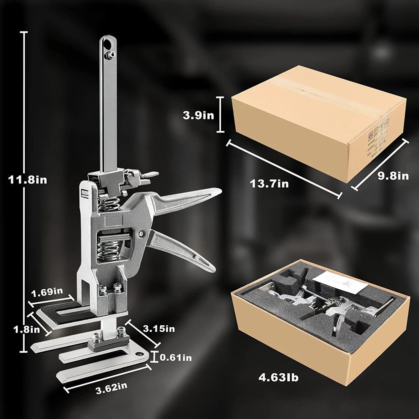 365Famtools Labor Saving Arm Jack With Two Drop Modes - Hand Lifting Jack Tool