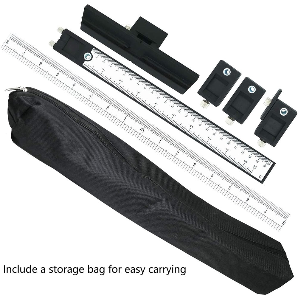 Drill Measuring Adjustable Punch Positioning Ruler Tool