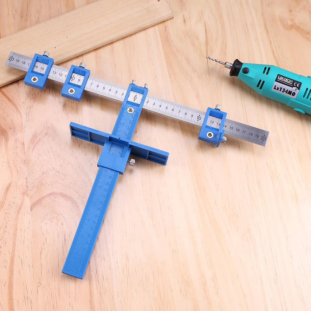 Drill Measuring Adjustable Punch Positioning Ruler Tool