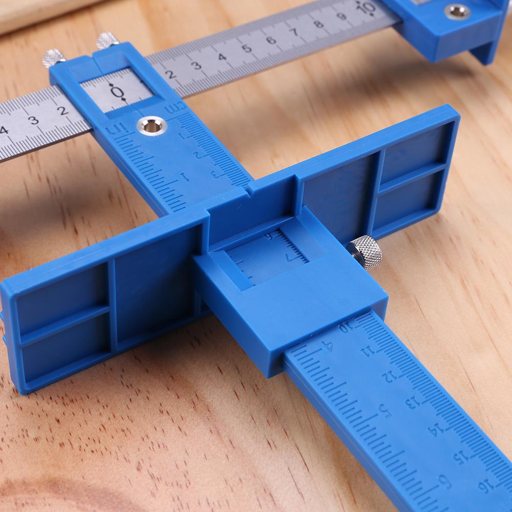 Drill Measuring Adjustable Punch Positioning Ruler Tool