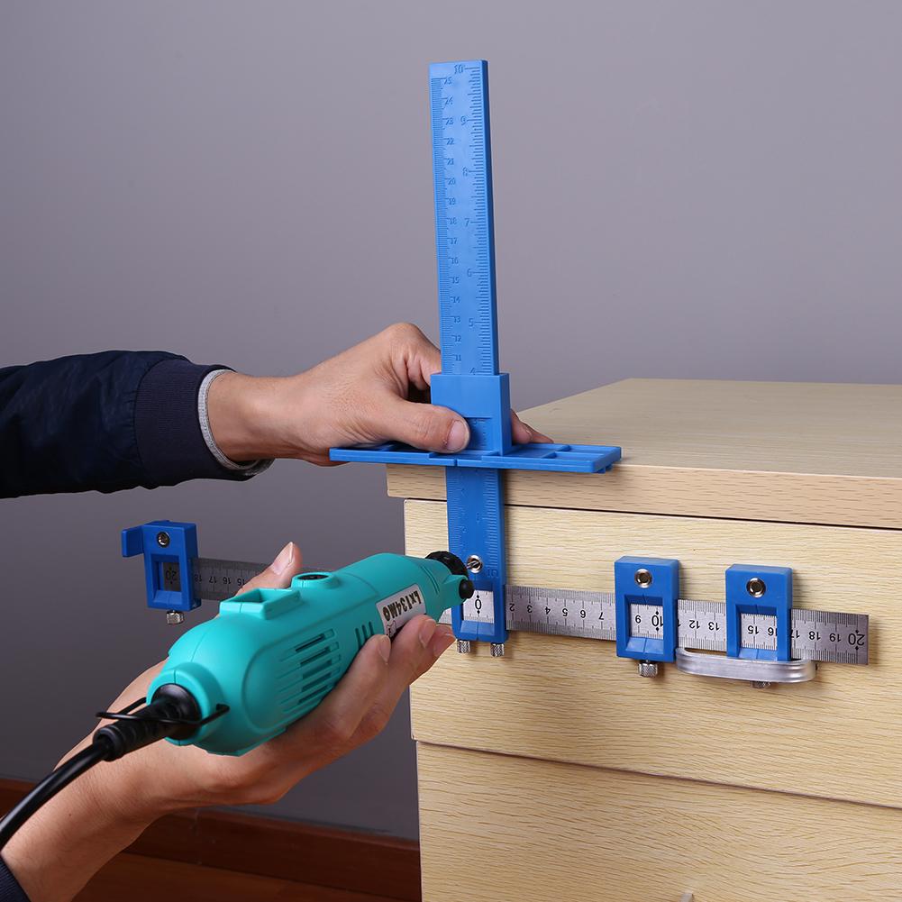 Drill Measuring Adjustable Punch Positioning Ruler Tool