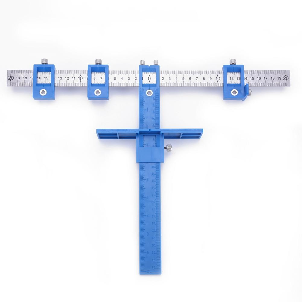 Drill Measuring Adjustable Punch Positioning Ruler Tool