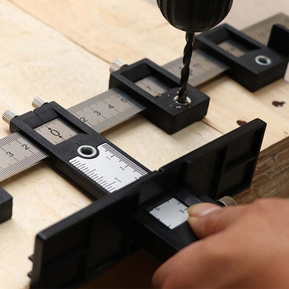Drill Measuring Adjustable Punch Positioning Ruler Tool