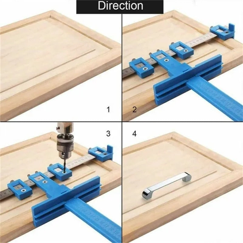 Drill Measuring Adjustable Punch Positioning Ruler Tool