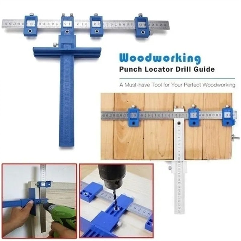 Drill Measuring Adjustable Punch Positioning Ruler Tool