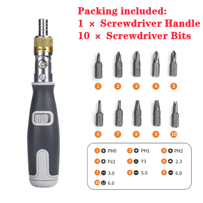 365Famtools Portable Hidden Rotation Screwdriver 10 in 1 Tool