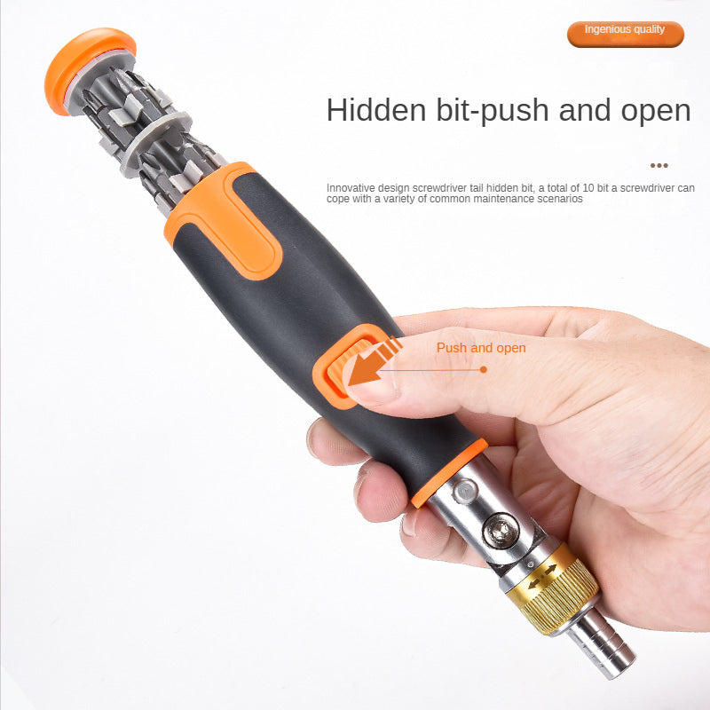 365Famtools Portable Hidden Rotation Screwdriver 10 in 1 Tool
