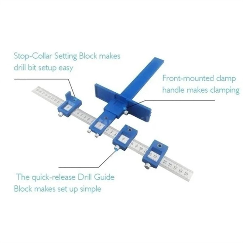 Drill Measuring Adjustable Punch Positioning Ruler Tool
