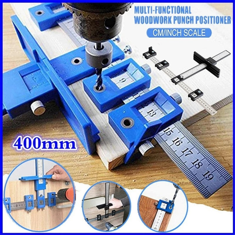 Drill Measuring Adjustable Punch Positioning Ruler Tool