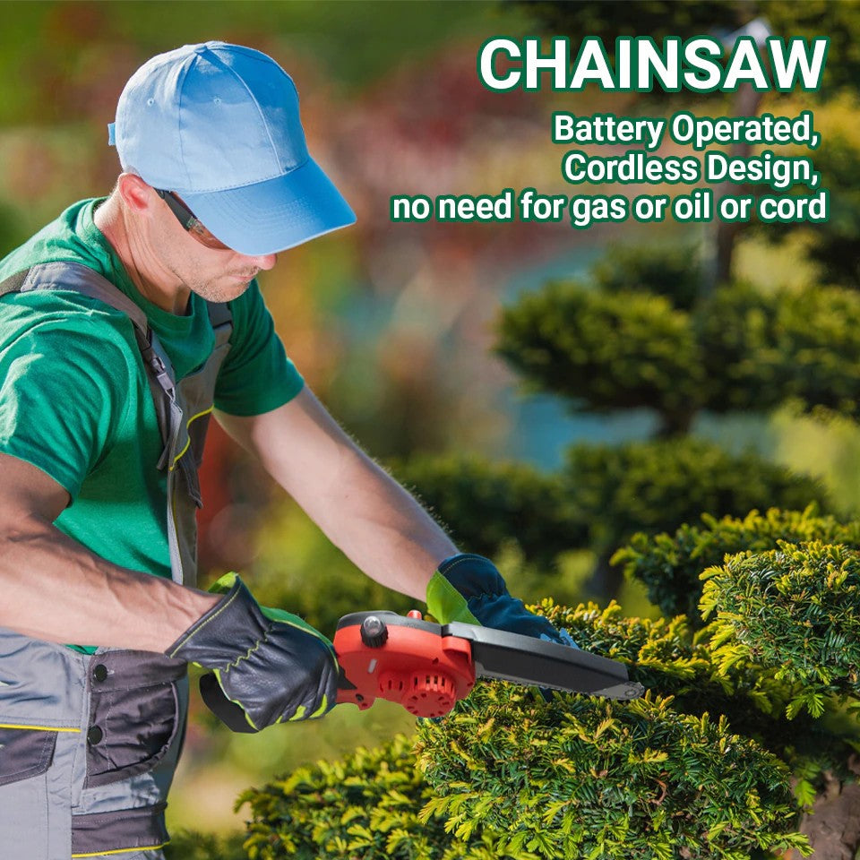 365Famtools 4 inch 21V Mini Cordless Electric Power Chainsaw