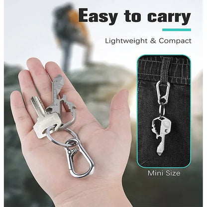 Key Chain Multi Tool Bottle Opener Gear Clip Measurement Adjustable Portable Outdoor Tool Key Ring Wrench Set