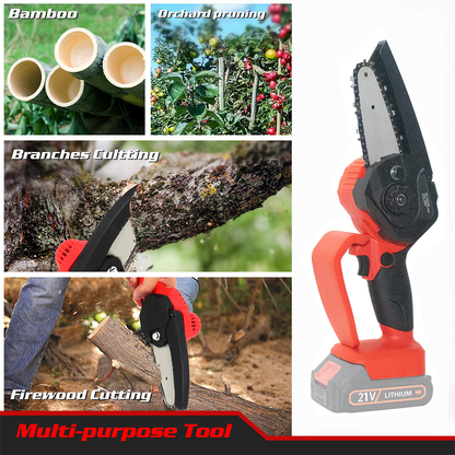 365Famtools 4 inch 21V Mini Cordless Electric Power Chainsaw