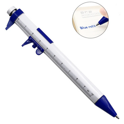 Multifunction Gel Ink Pen Vernier Caliper Roller Ball Point Pen Stationery Blue Black Refill