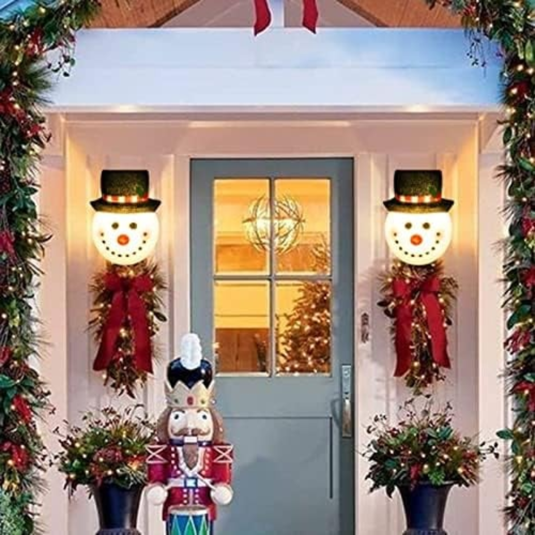 Snowman Porch Light Covers Warm Christmas Decoration