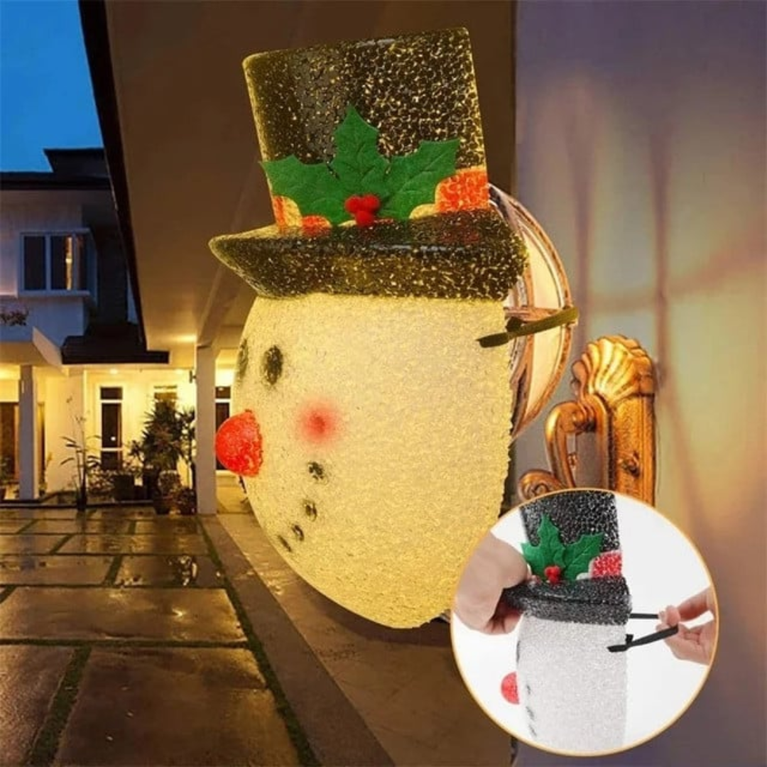 Snowman Porch Light Covers Warm Christmas Decoration