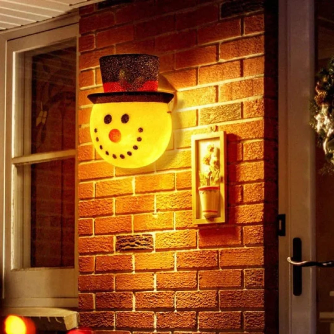 Snowman Porch Light Covers Warm Christmas Decoration