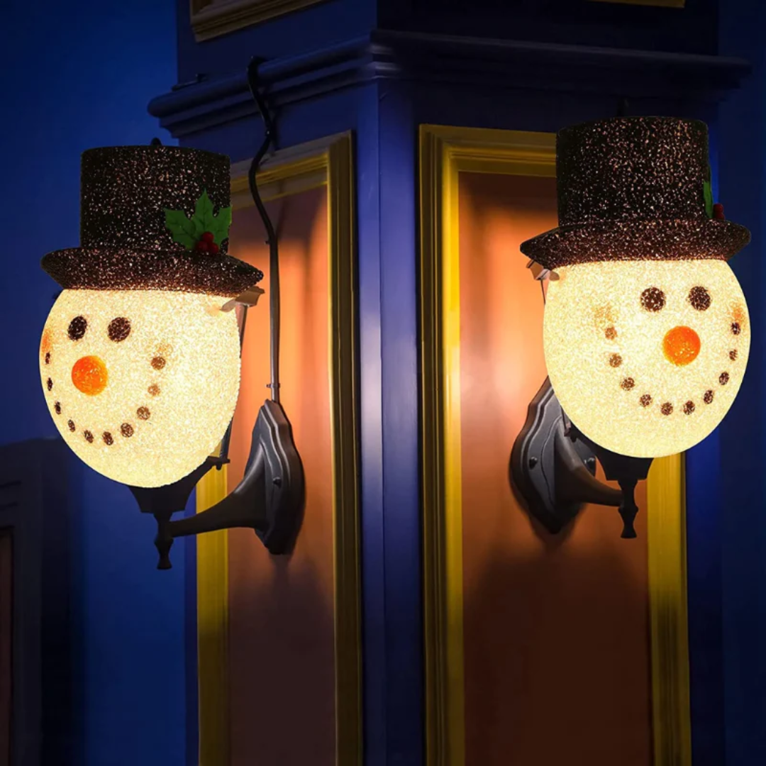 Snowman Porch Light Covers Warm Christmas Decoration