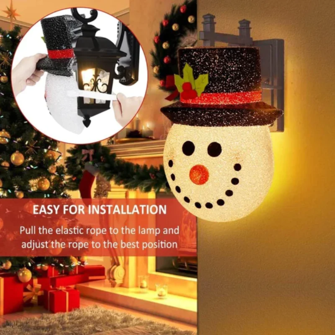 Snowman Porch Light Covers Warm Christmas Decoration