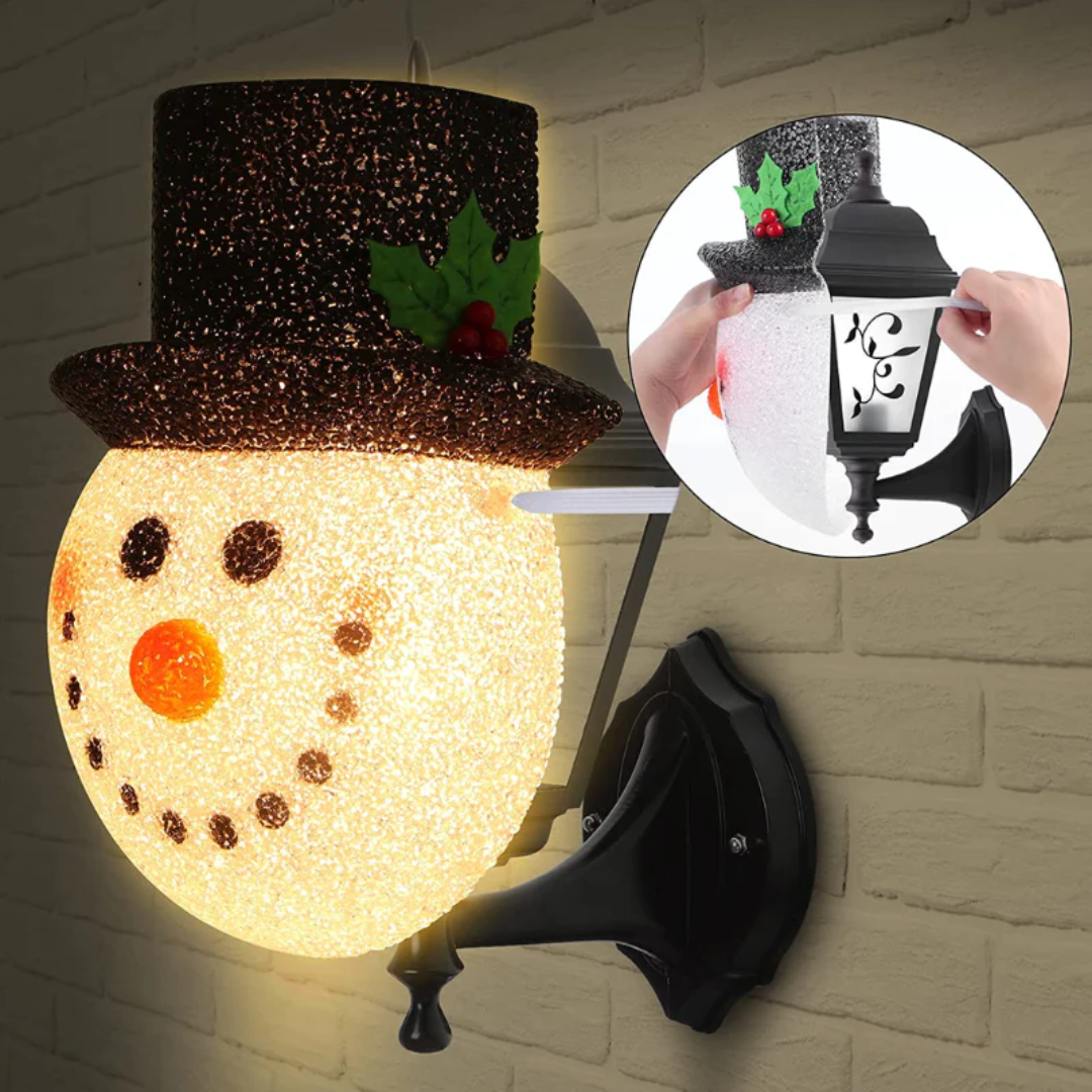 Snowman Porch Light Covers Warm Christmas Decoration