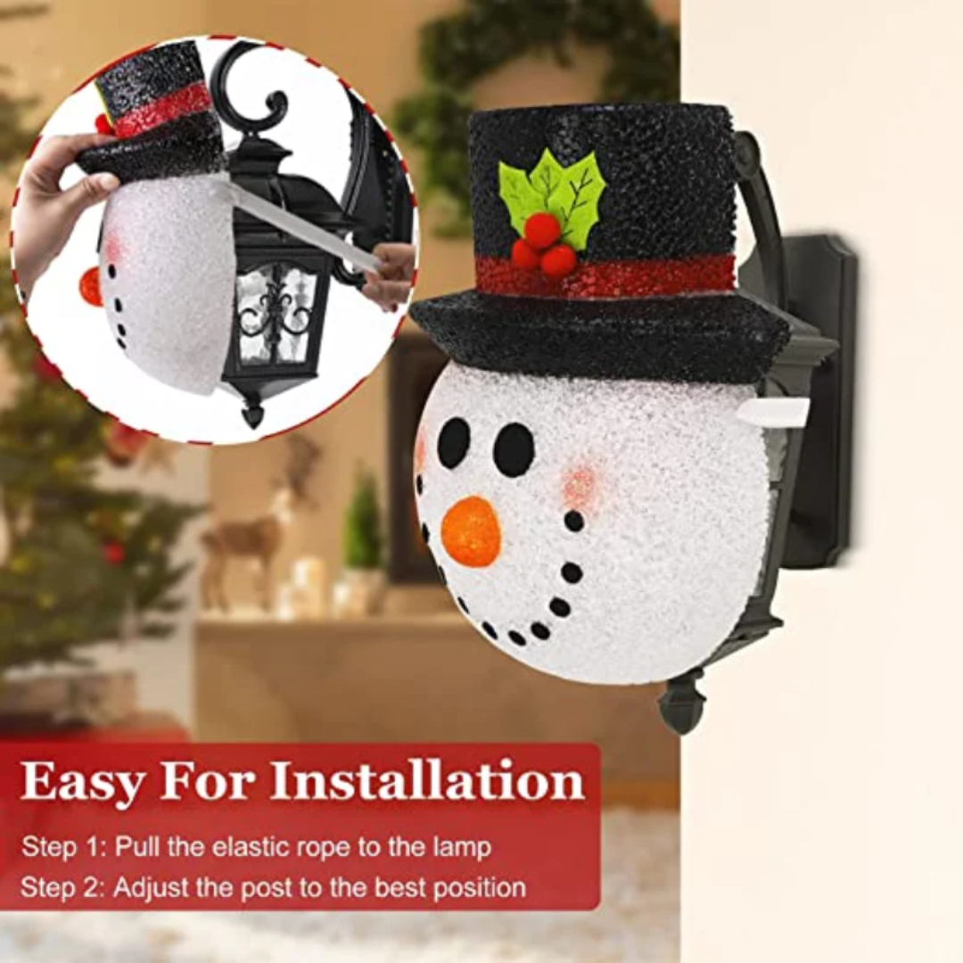 Snowman Porch Light Covers Warm Christmas Decoration