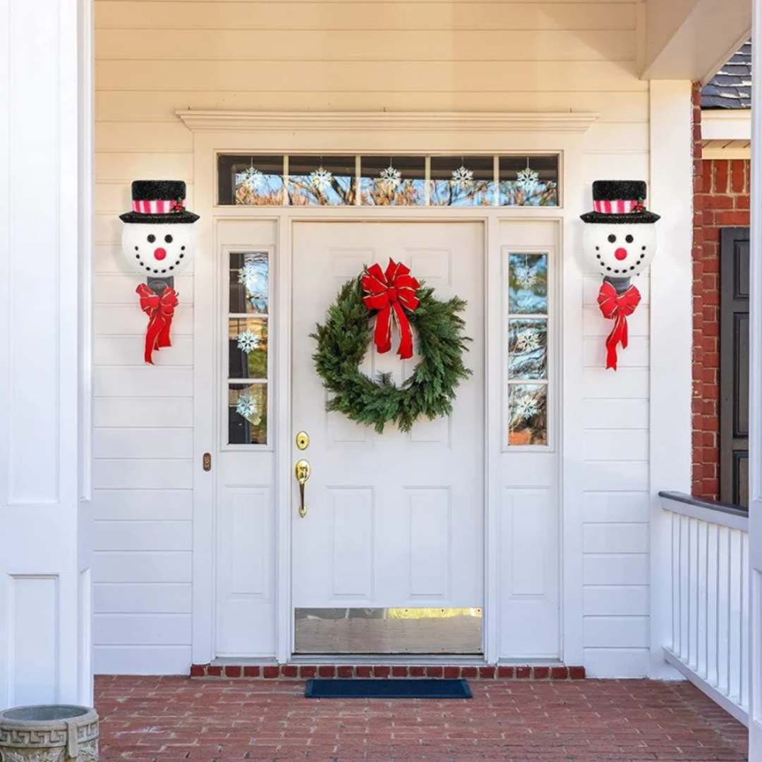 Snowman Porch Light Covers Warm Christmas Decoration