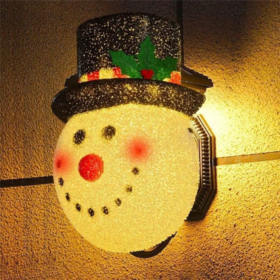 Snowman Porch Light Covers Warm Christmas Decoration