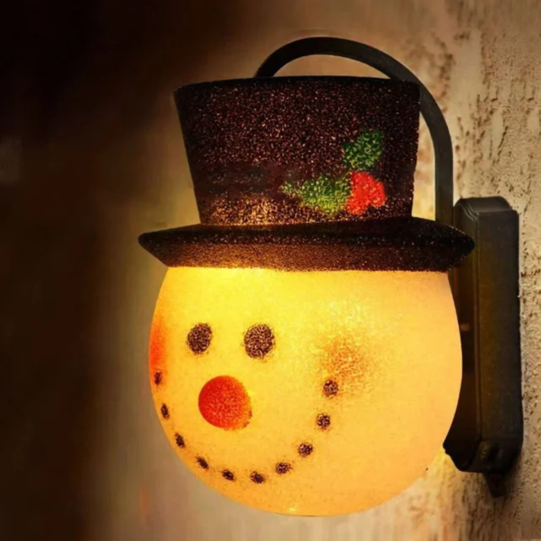 Snowman Porch Light Covers Warm Christmas Decoration