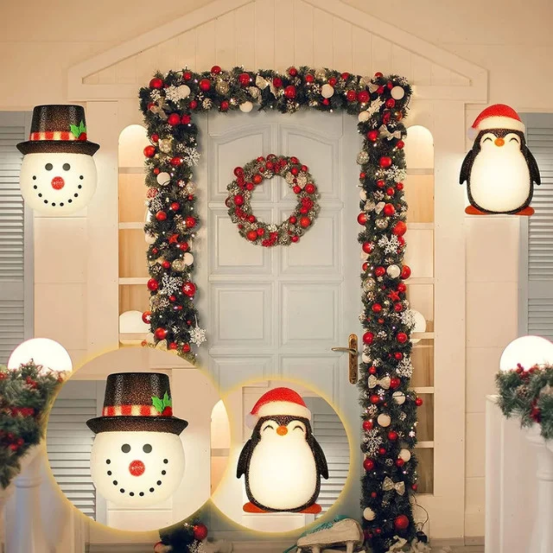 Snowman Porch Light Covers Warm Christmas Decoration