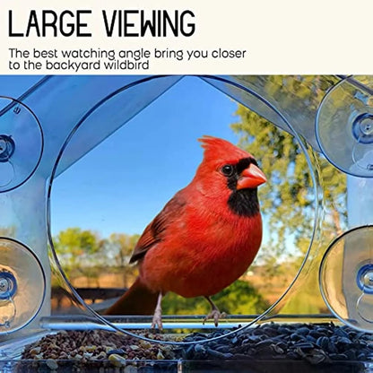 180 Degrees Clear View Window Bird Feeder