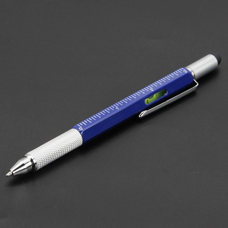 7 In 1 Handheld Screwdriver Ballpoint Pen Tool Multifunction Measure Technical Ruler Touch Screen Stylus Spirit Level
