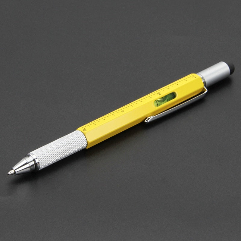 7 In 1 Handheld Screwdriver Ballpoint Pen Tool Multifunction Measure Technical Ruler Touch Screen Stylus Spirit Level
