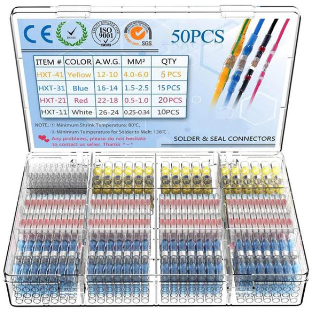 Solder Seal Wire Connectors Heat Shrink Waterproof Electrical Wire Ter ...